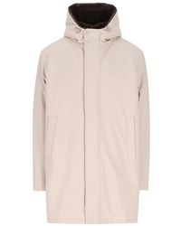 Herno - Hooded Concealed-Fastening Coat - Lyst
