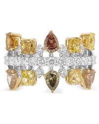HYT Jewelry - 18Kt Geel- En Witgouden Ring Met Diamant - Lyst