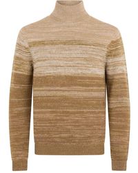 Malo - Striped Roll-Neck Sweater - Lyst