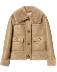 Twinset - Faux-Fur Trim Leather-Effect Jacket - Lyst