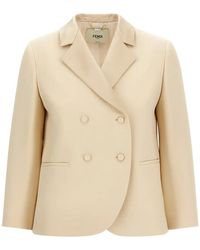 Fendi - Double-Breasted Silk-Lapel Blazer - Lyst
