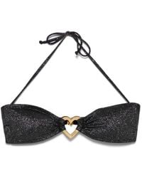 Moschino - Glitter Metal-Heart Bikini Top - Lyst