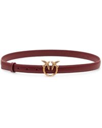 Pinko - Love Birds Thin Leather Belt 2Cm - Lyst