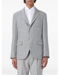Brunello Cucinelli - Houndstooth-Pattern Blazer - Lyst