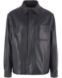 Loewe - Leather Shirt Jacket - Lyst