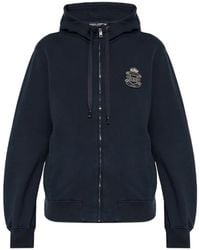 Dolce & Gabbana - Logo-Patch Zip-Up Hoodie - Lyst