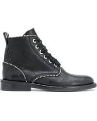Zadig & Voltaire - Studded Lace-Up Leather Boots - Lyst