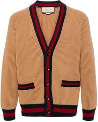 Gucci - Knitted Web Cardigan - Lyst