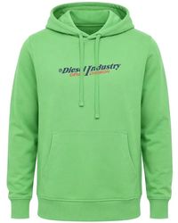 DIESEL - Logo-Print Brushed Hoodie - Lyst