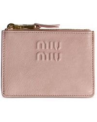 Miu Miu - Nappa Leather Card Holder - Lyst
