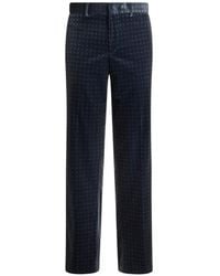 Etro - Straight-Leg Cotton Velvet Trousers With Tie Motif - Lyst