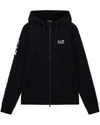 EA7 - Logo Zip-Hooded Sweatshirt - Lyst