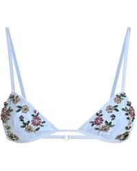 Dolce & Gabbana - Striped Poplin Bra With Embroidery - Lyst