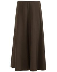Brunello Cucinelli - Comfort Virgin Wool And Viscose Twill Flute Skirt - Lyst