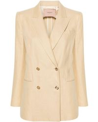 Twin Set - Double-breasted Twill Blazer - Lyst