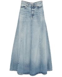 ICON DENIM - A-Line Denim Maxi Skirt - Lyst