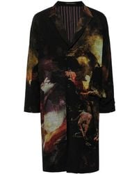 Yohji Yamamoto - Abstract-Print Single-Breasted Coat - Lyst
