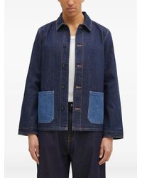 A.P.C. - Denim Jack Met Contrasterende Zak - Lyst
