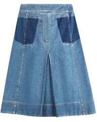 Fay - Falda Plisada Con Bolsillo De Parche - Lyst