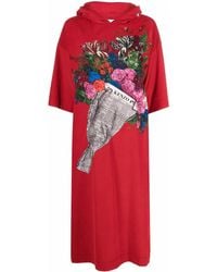 KENZO - Floral-print Hoodie Dress - Lyst