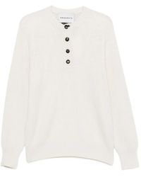 Amaranto - Ribbed-Knit Button-Up Sweater - Lyst