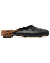 Simone Rocha - Mules Con Forro De Pelo Artificial Y Puntera En Punta - Lyst