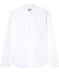 Off-White c/o Virgil Abloh - Crossover-collar Cotton Shirt - Lyst