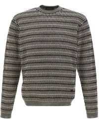 Emporio Armani - Optical-Pattern Crew-Neck Sweater - Lyst