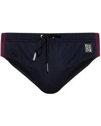 DSquared² - Logo-Patch Drawstring Swim Briefs - Lyst