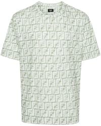 Fendi - Katoenen T-shirt Met Ff-patroon - Lyst