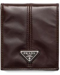 Prada - Portemonnaie Mit Logo-Schild - Lyst