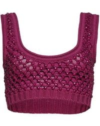 DIOTIMA - Beaded Crocheted Cropped Top - Lyst