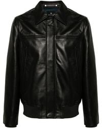 PS by Paul Smith - Leather Bomber Jacket - Lyst
