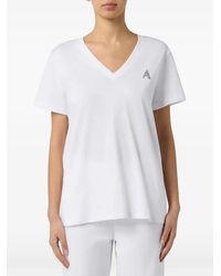 ARMANI EXCHANGE - Rhinestone-Embellished V-Neck T-Shirt - Lyst