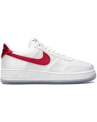 Nike - "air Force 1 Low '07 ""satin White/varsity Red"" Sneakers" - Lyst