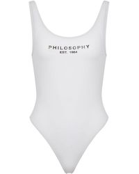 Philosophy Di Lorenzo Serafini - Logo-print Low-back Swimsuit - Lyst