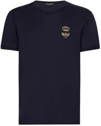 Dolce & Gabbana - Motif-Embroidered Cotton T-Shirt - Lyst