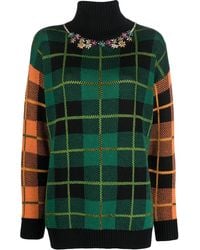 ERMANNO FIRENZE - Checked High-Neck Knitted Jumper - Lyst