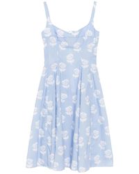 Marni - Sprayed Roses-Print Poplin Dress - Lyst