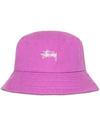 Stussy - Embroidered-Logo Bucket Hat - Lyst