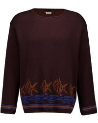 Bode - School Fish Katoenen Trui - Lyst