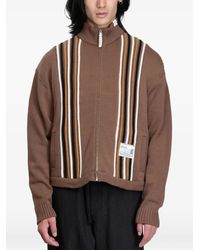 Maison Mihara Yasuhiro - Cardigan Rayé Bedwin À Fermeture Zippée - Lyst