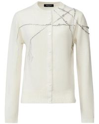 Fabiana Filippi - Platinum Crystal-Embellished Cardigan - Lyst