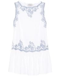 ERMANNO FIRENZE - Floral-Embroidered Mini Dress - Lyst