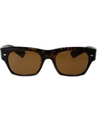 Oliver Peoples - Lunettes De Soleil Carrées Kasdan À Effet Écailles De Tortue - Lyst