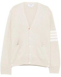 Thom Browne - Cardigan En Crêpe De Coton À 4 Bandes Signature - Lyst