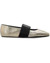 Givenchy - Sliced Metallic Leather Ballet Flats - Lyst