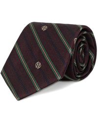 Drole de Monsieur - Stripe-Pattern Silk Tie - Lyst