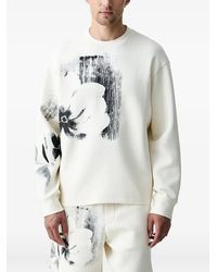 ARMANI EXCHANGE - Floral-Print Long-Sleeved Sweatshirt - Lyst