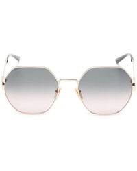 Gucci - Interlocking G Crystal-Embellished Geometric-Frame Sunglasses - Lyst